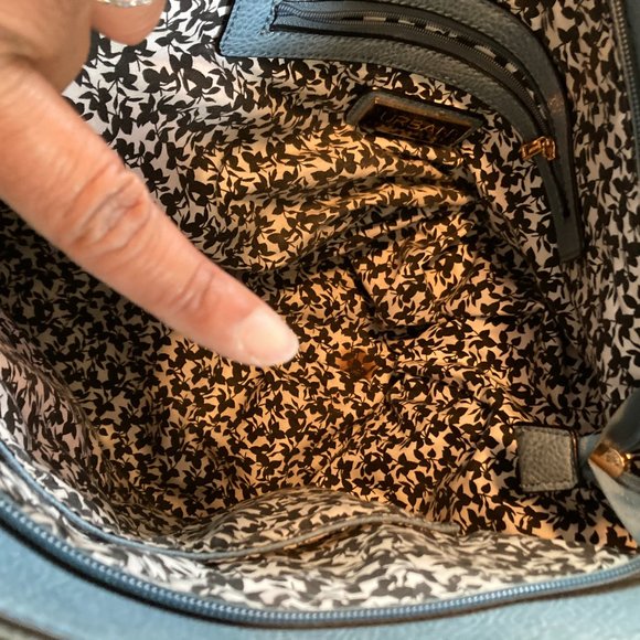 Urban Expressions Grommeted Blue Vegan Leather Nicola Hobo Shoulder Bag - Picture 11 of 11